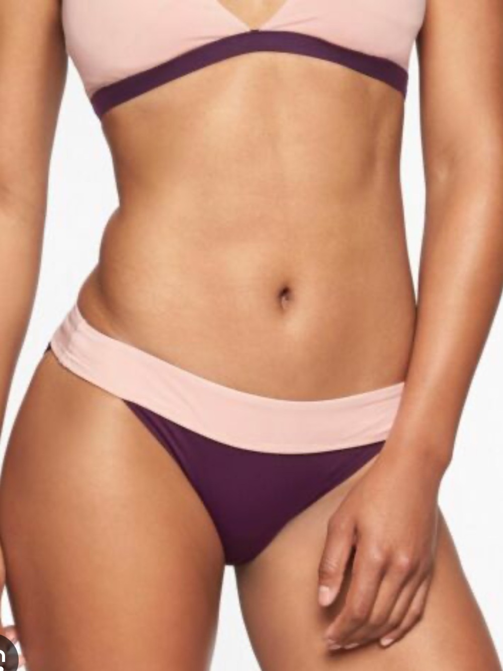 Athleta Two-Tone Bikini Set in Dusty Pink and Plum